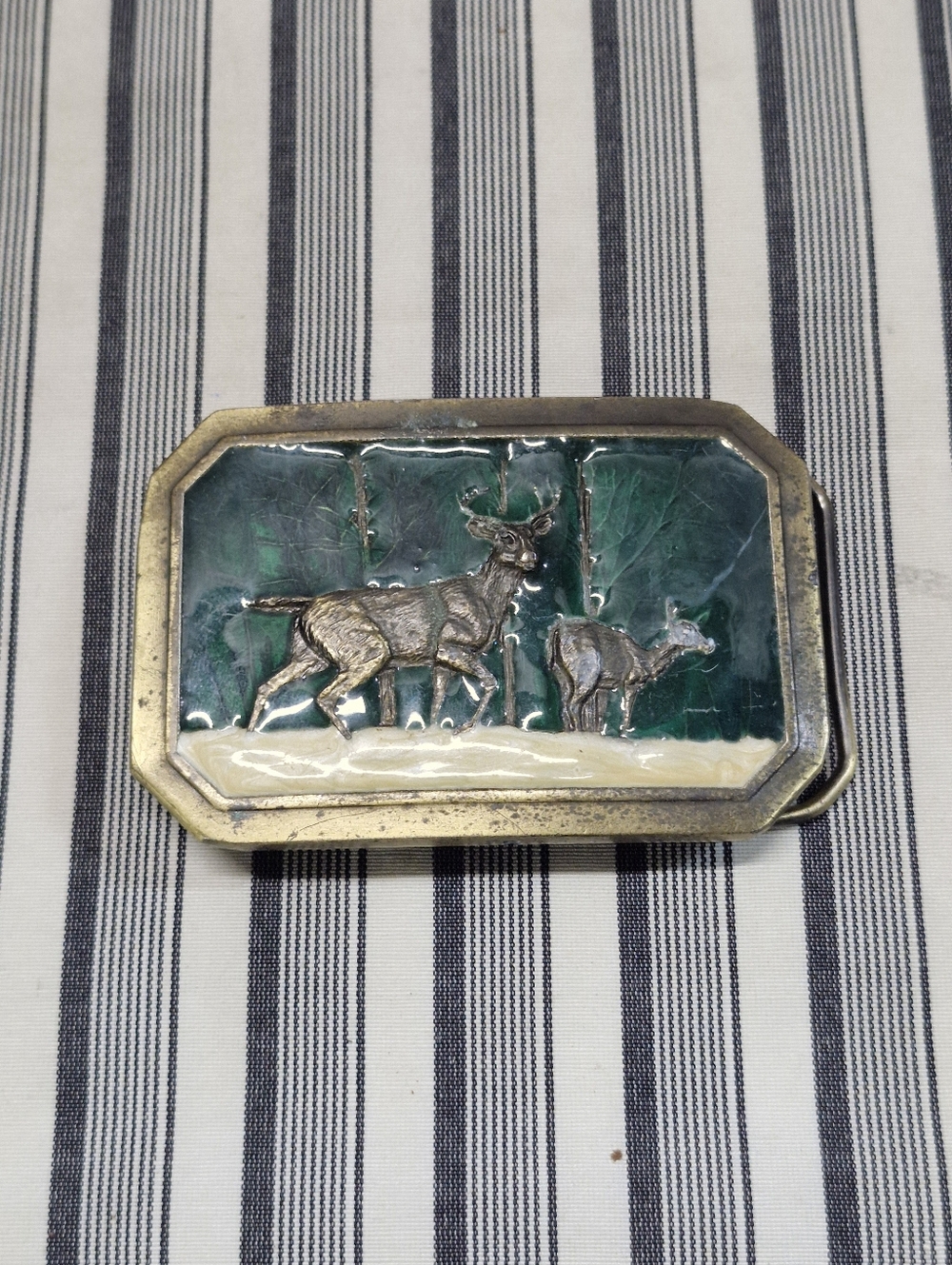 Vintage 1976 Great American Buckle Co Deer Stag Limited #520 USA